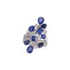 Anelli Lunati | Anello Tralcio Blu Anello In Zaffiri Blu E Diamanti Della Collezione Floral